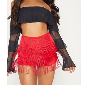 NEW: red fringe shorts!